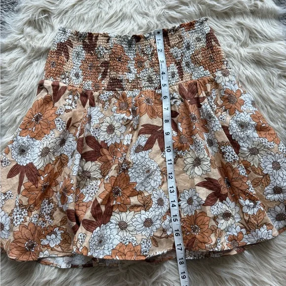 NWOT J. Crew Linen Floral Smocked Skirt - Picture 6 of 10